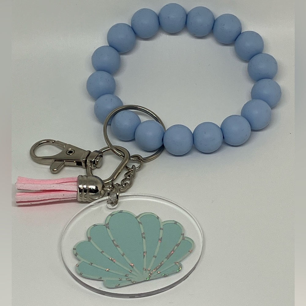 Shell silicone keychain wristlet